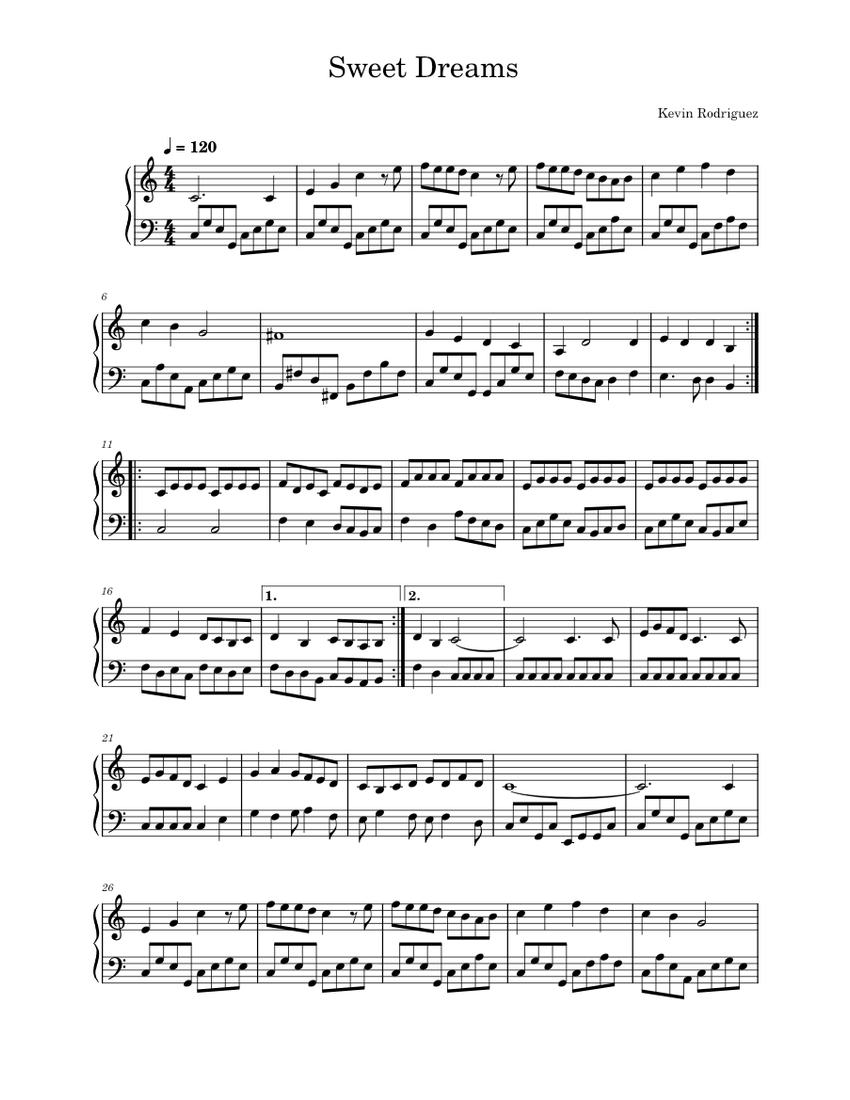 Sweet_Dreams Sheet music for Piano (Solo) | Musescore.com