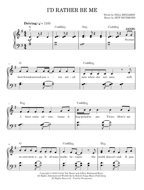I'd Rather Be Me (With You) - Rebecca Sugar (Easy Piano)