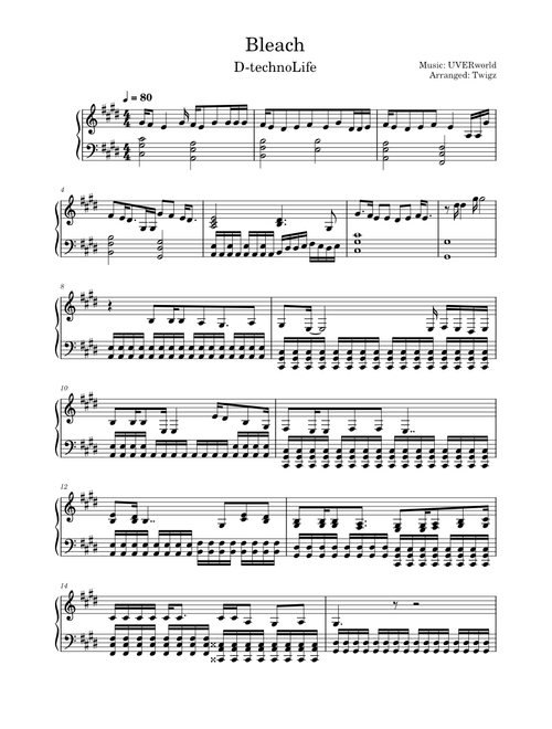 【絶版】PIANO mini ALBUM BLEACH 楽譜 Bleach sheet music by Twigz | Play, print, and download in PDF or