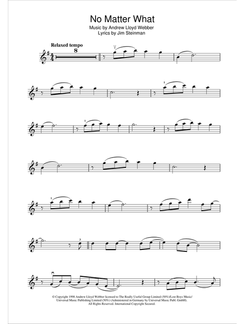 No Matter What (from Whistle Down The Wind) - Boyzone (Violin Solo)