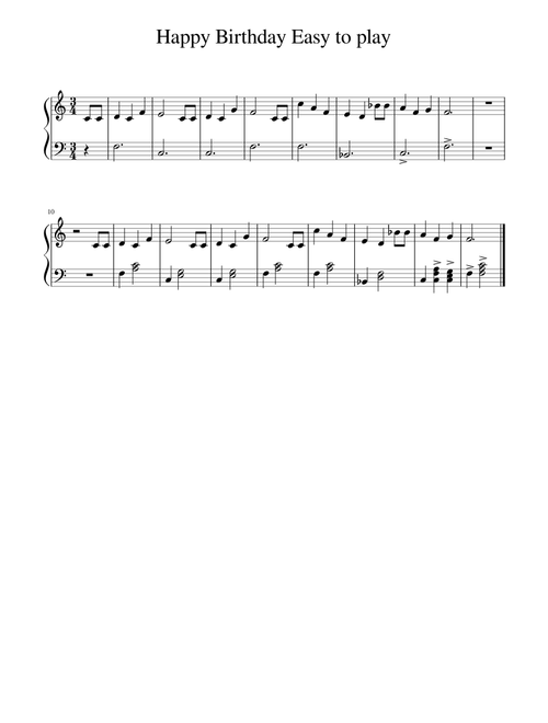 Happy Birthday Easy to play