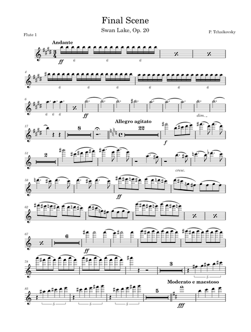 Swan Lake Final Scene – Pyotr Ilyich Tchaikovsky Swan Lake Final Scene – Flute