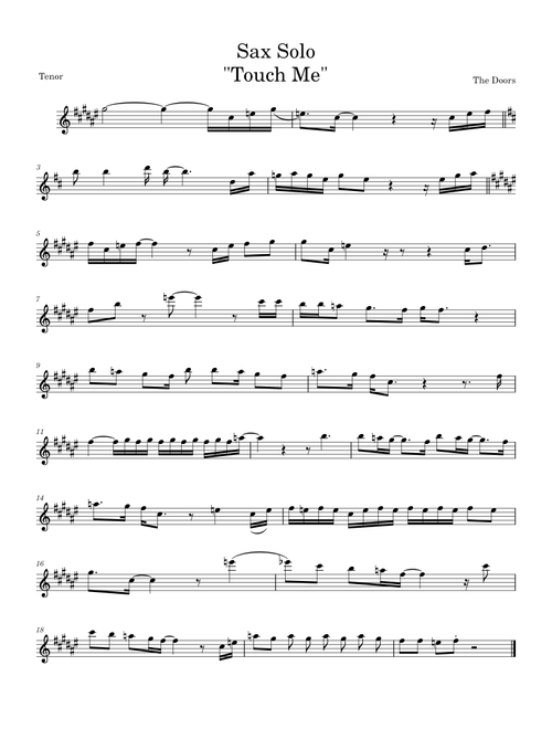 Touch me – The Doors Sax Solo