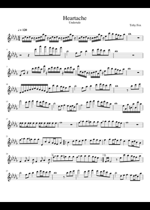 UNDERTALE OST #14: HEARTACHE – Toby Fox Sheet Music for Euphonium, Tuba ...