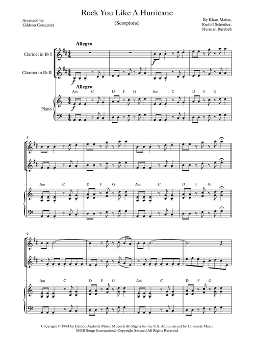 Rock You Like A Hurricane (Arr. Gildson Cerqueira) - Scorpions (Instrumental Duet and Piano)