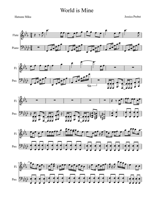 World is Mine Piano and Flute Duet