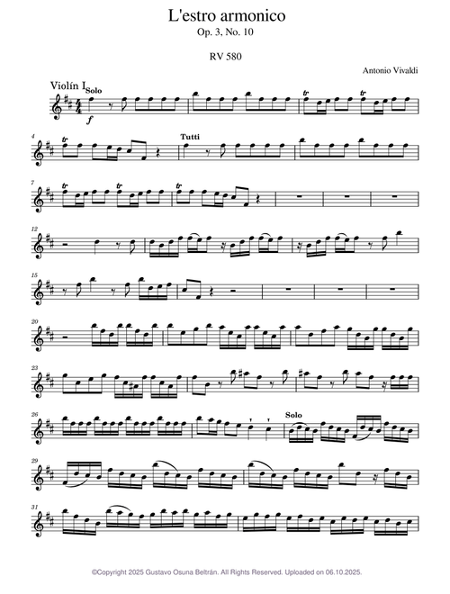 L'estro armonico, Op.3 – Antonio Vivaldi