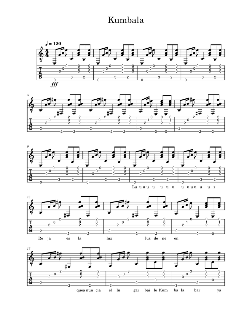 Kumbala Maldita Vecindad Sheet music for Guitar (Solo)