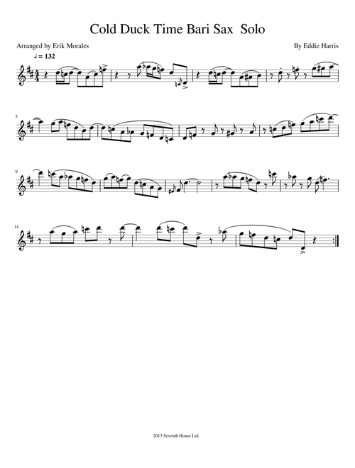 Cold Duck Time Bari Sax Solo