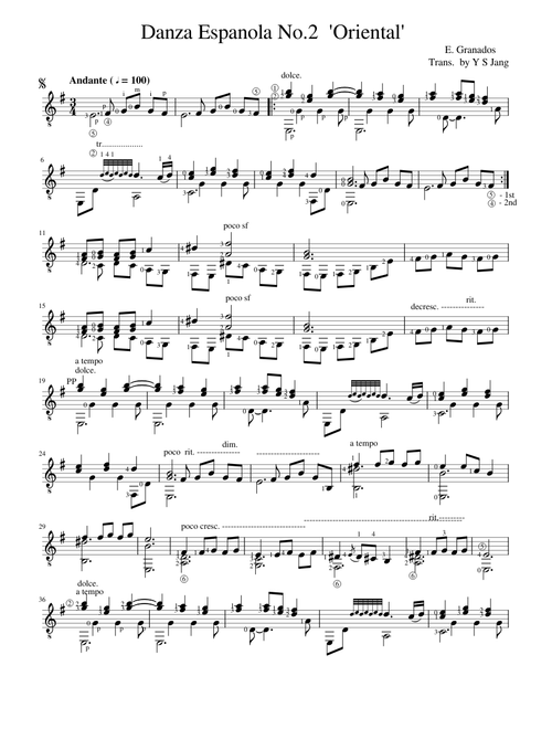 E.Granados, Spanish Dance Op.37-No.2 'Oriental'