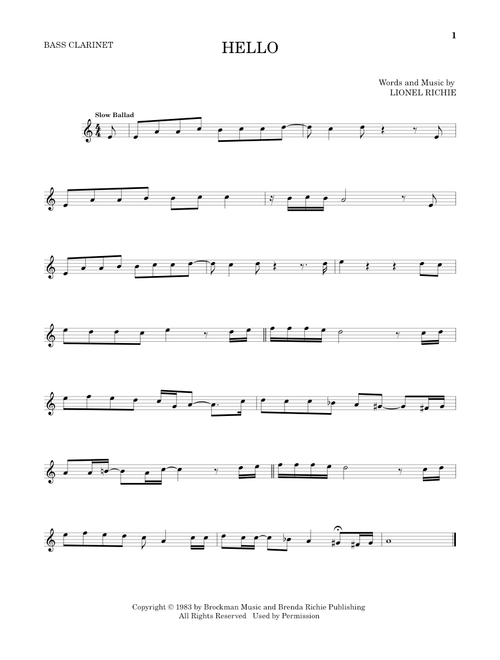 Hello - Lionel Richie (Bass Clarinet)