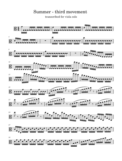 Summer (from The Four Seasons) third movement viola solo – Antonio Vivaldi