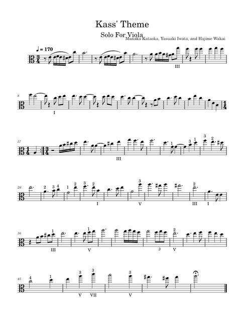 Kass' Theme – Manaka Kataoka Solo For Viola