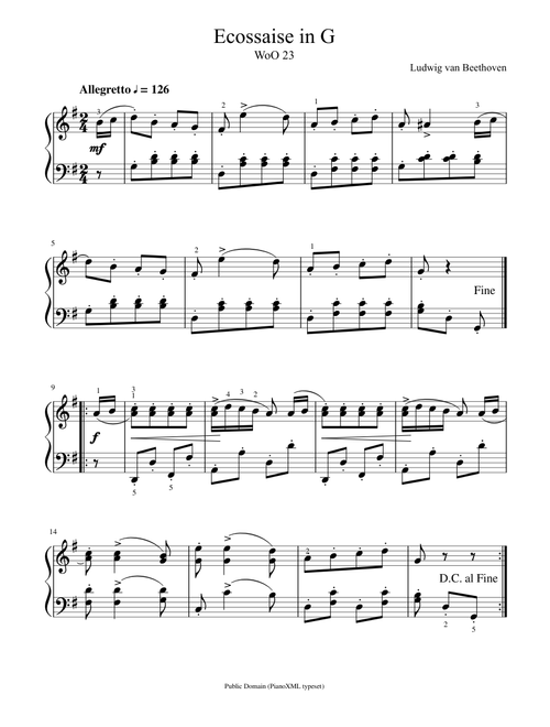 Beethoven: Ecossaise in G (WoO 23)