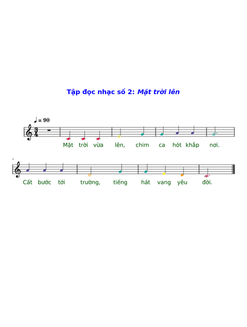 Tập đọc nhạc Mặt trời lên