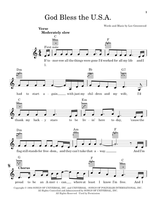 God Bless The U.S.A. - Lee Greenwood (Ukulele)
