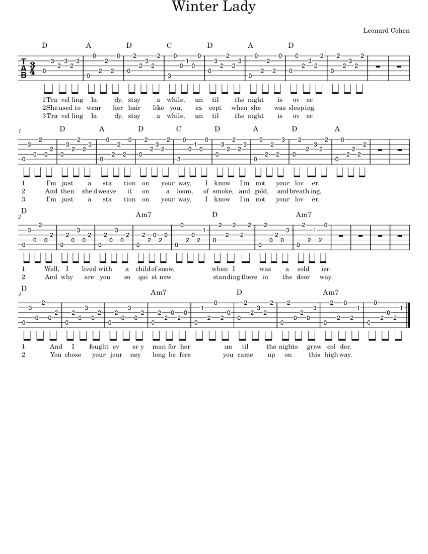 Winter Lady Sheet music for Guitar (Solo)