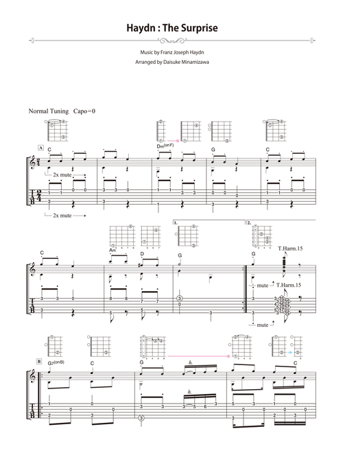 Haydn : The Surprise [for solo acoustic guitar] (Arr. Daisuke Minamizawa) - Franz Joseph Haydn (Solo Guitar)
