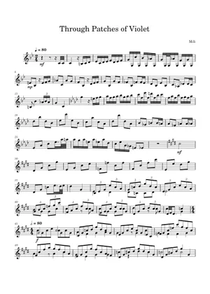 Violet Note Patch Patches of Violet Sheet Music for Piano, Flute, Contrabass, Violin ...