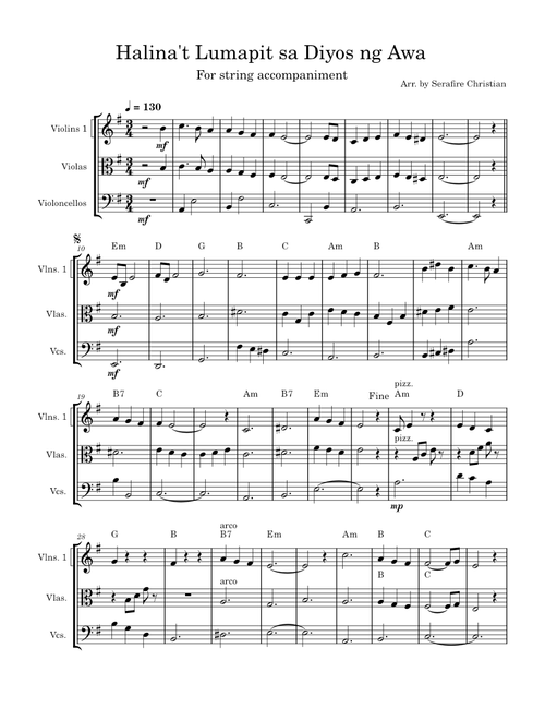Halina't Lumapit sa Diyos ng Awa (for Strings)
