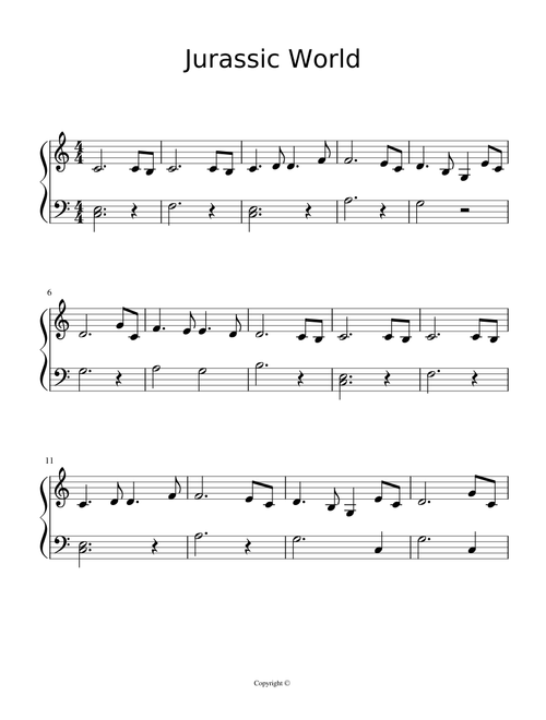 Jurassic World Easy Piano