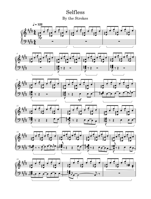 Selfless - The Strokes (Piano)