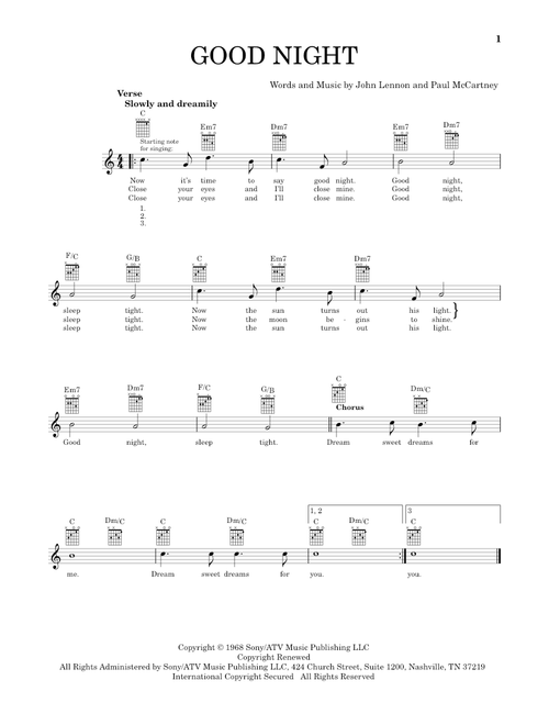 Good Night - The Beatles (Easy Guitar)