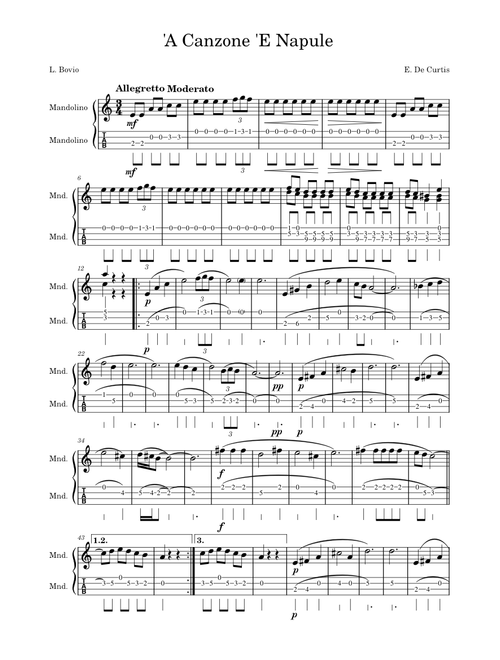 Neapolitan Songs sheet music by Balilla95 | Play, print, and