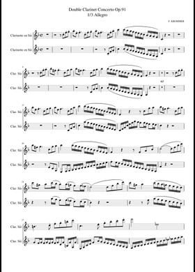 Free Concerto No.2 For 2 Clarinets, Op.91 by Franz Krommer sheet