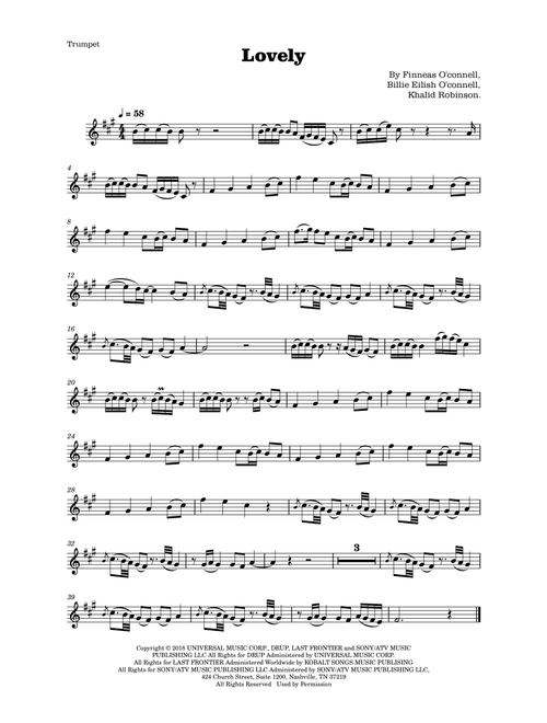 Lovely (Arr. Erik B. Costa) - Billie Eilish feat. Khalid (Trumpet Solo)