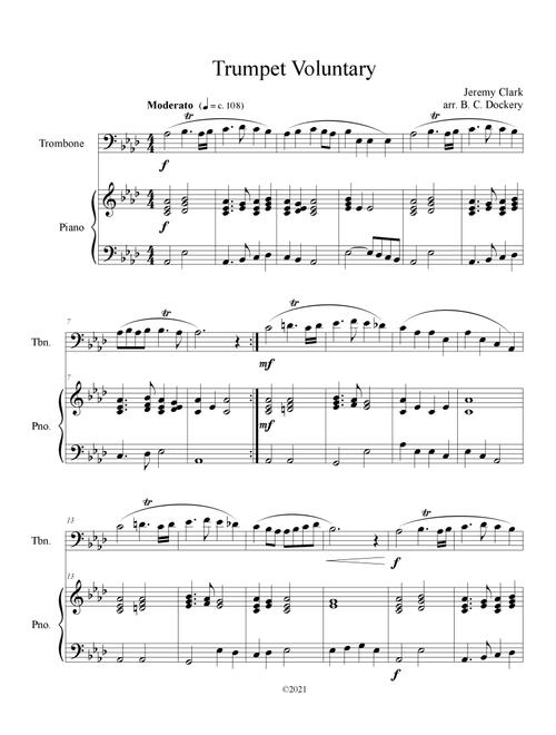 Trumpet Voluntary (Trombone Solo with Piano Accompaniment) (Arr. B. C. Dockery) - Jeremy Clark (Trombone and Piano)