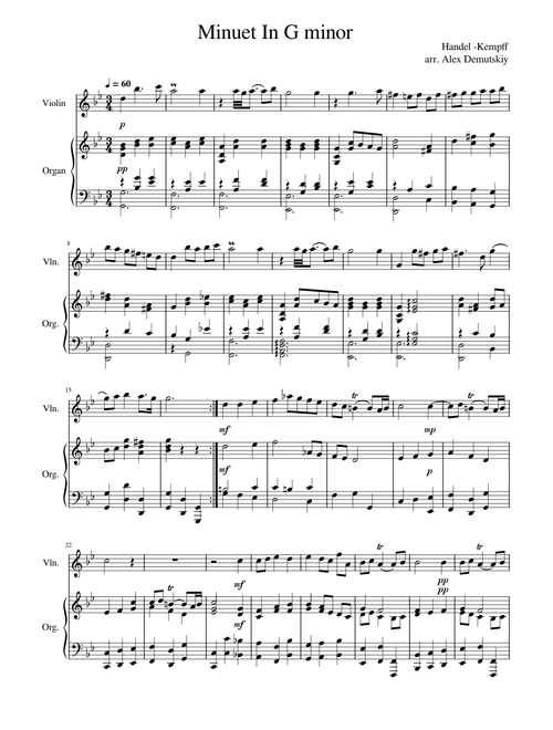Minuet in g minor – Handel Kempff