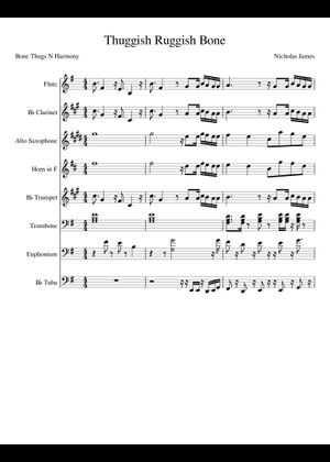 Thuggish Ruggish Bone Sheet Music for Trombone, Flute (Mixed Duet ...