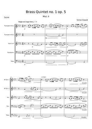 Victor Ewald No. 3 for Brass Quintet Sheet Music for Trombone