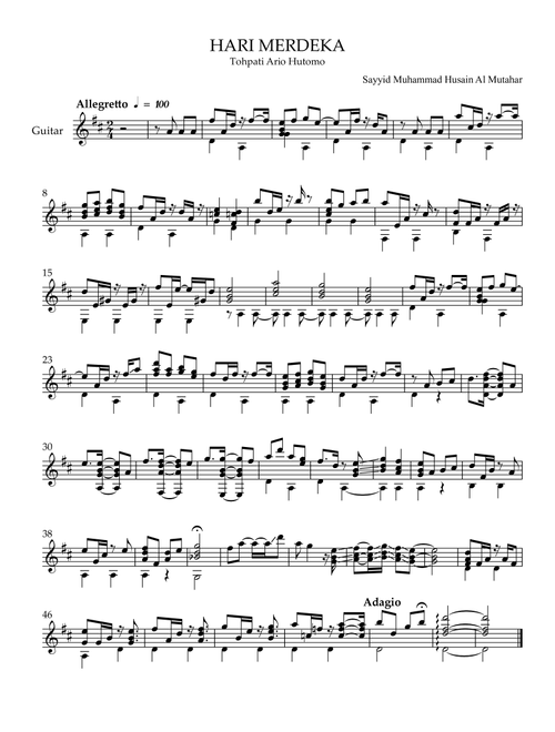 Hari Merdeka (Arr. Tohpati Ario Hutomo) (Solo Guitar)