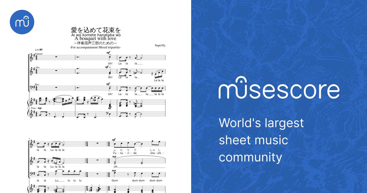 愛をこめて花束を Ai wo komete hanataba wo Sheet Music for