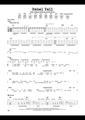Play Official version of Rebel yell Sheet Music by Billy Idol for