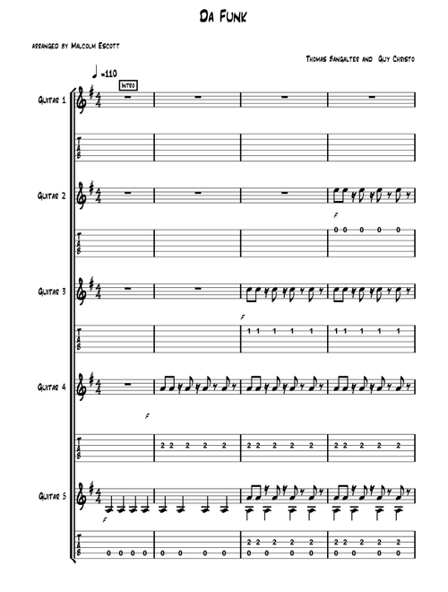 Da Funk (Arr. Malcolm Escott) - Daft Punk (Guitar Tab)