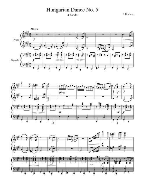 4 hands piano sheet music by marjanetti1 | Play, print, and