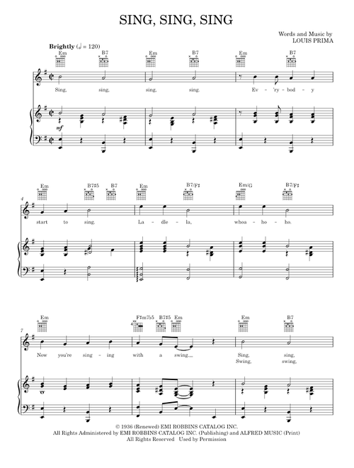 Sing sing sing - Benny Goodman (Piano-Vocal-Guitar)