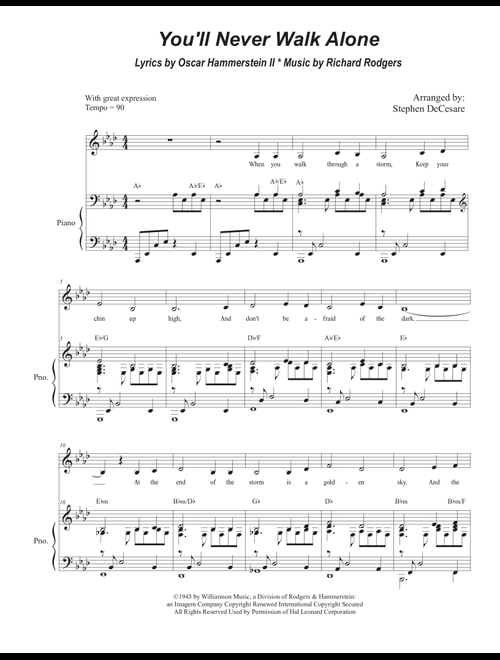 You'll Never Walk Alone (Arr. Stephen DeCesare) - Richard Rodgers (Vocal Solo)