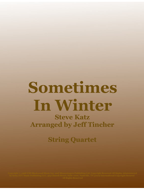 Sometimes In Winter (Arr. Jeff Tincher) - Blood, Sweat & Tears (String Quartet)