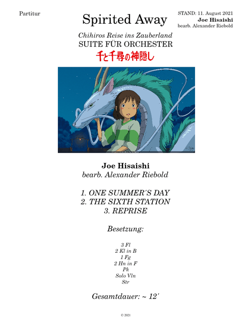 Spirited Away – Joe Hisaishi (arr. Alexander Riebold)
