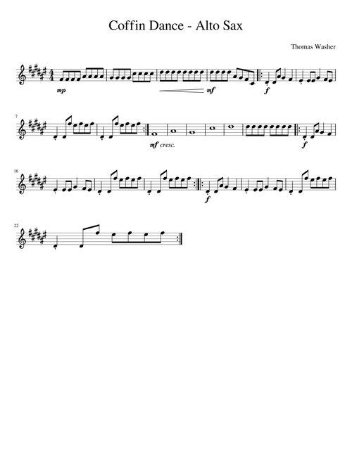 Coffin Dance - Alto/Bari Sax