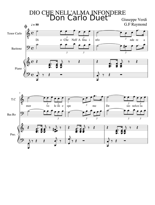 DIO CHE NELL ALMA INFONDERE Don Carlo Duet Giusepe Verdi