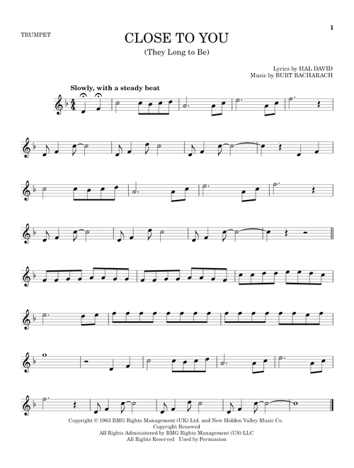 (They Long To Be) Close To You - Carpenters (Trumpet Solo)