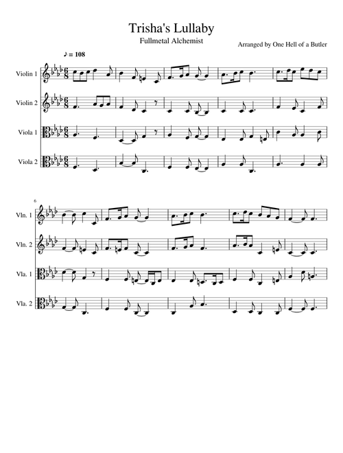 Trisha s Lullaby (For Modified String Quartet)