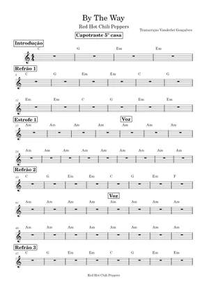 By the way - Red Hot Chili Peppers Sheet Music with Chords for By the way - Red Hot Chili Peppers Sheet Music with Chords for