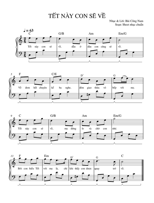 SHEET PIANO: TẾT NÀY CON SẼ VỀ || Nhạc Tết 2026