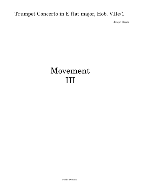 Trumpet Concerto in E flat major, Hob. VIIe/1 – Joseph Haydn 3rd Movement (Allegro)